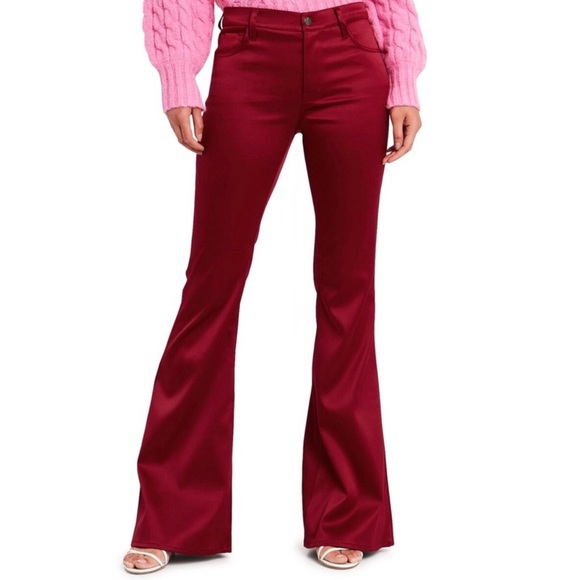 NEW J BRAND FLARED SATIN PANTS - Picture 1 of 9